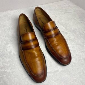 Magnanni Men's Brown Leather Loafers Size 12